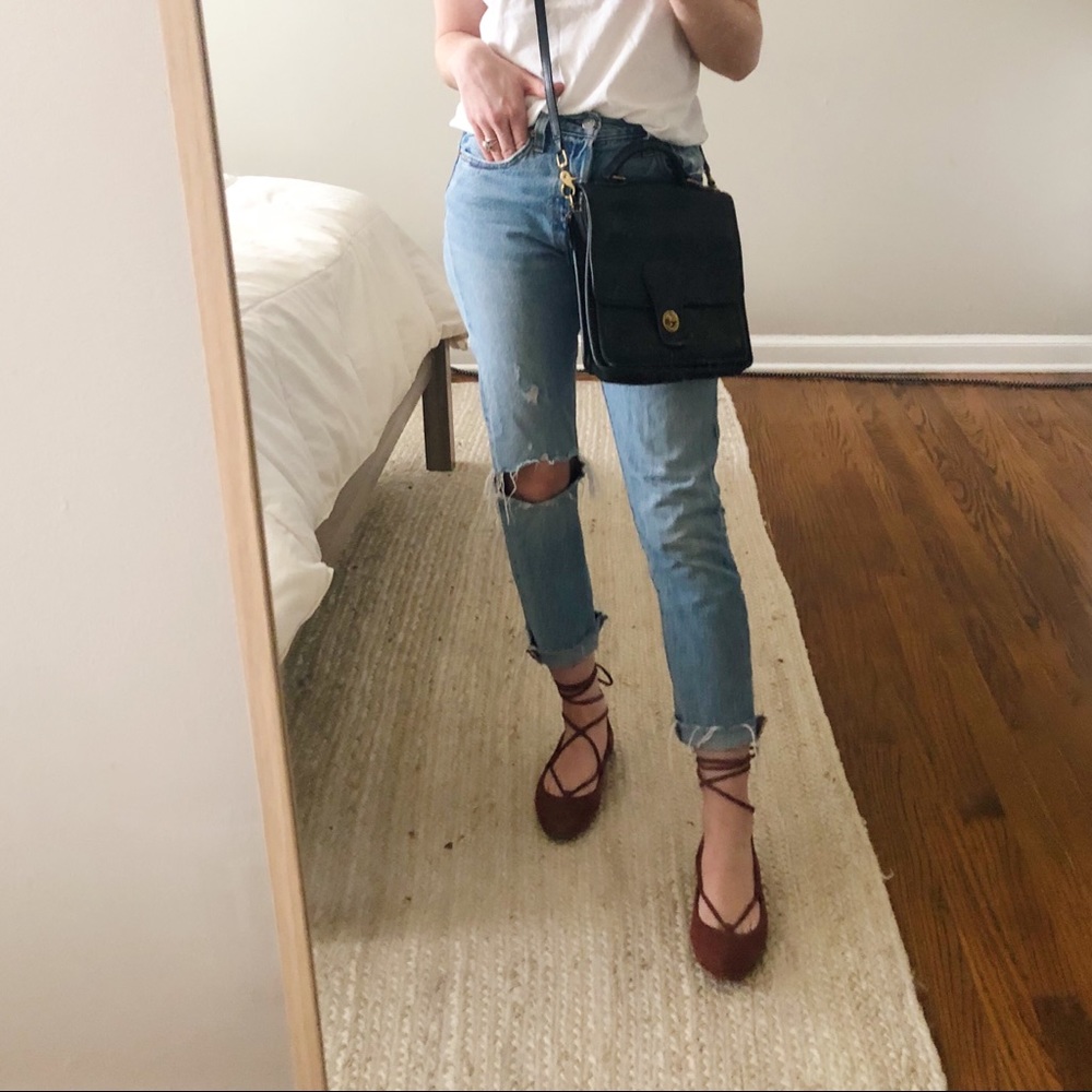 Madewell Suede Inga Lace up Flat